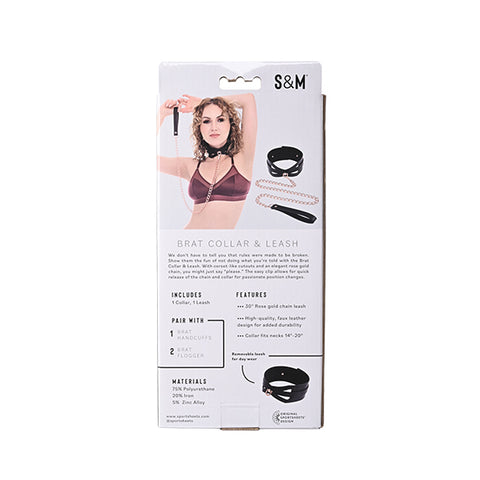 Sex and Mischief Brat Collar and Leash Black Restraint > Bondage Gear > Collars & Leashes