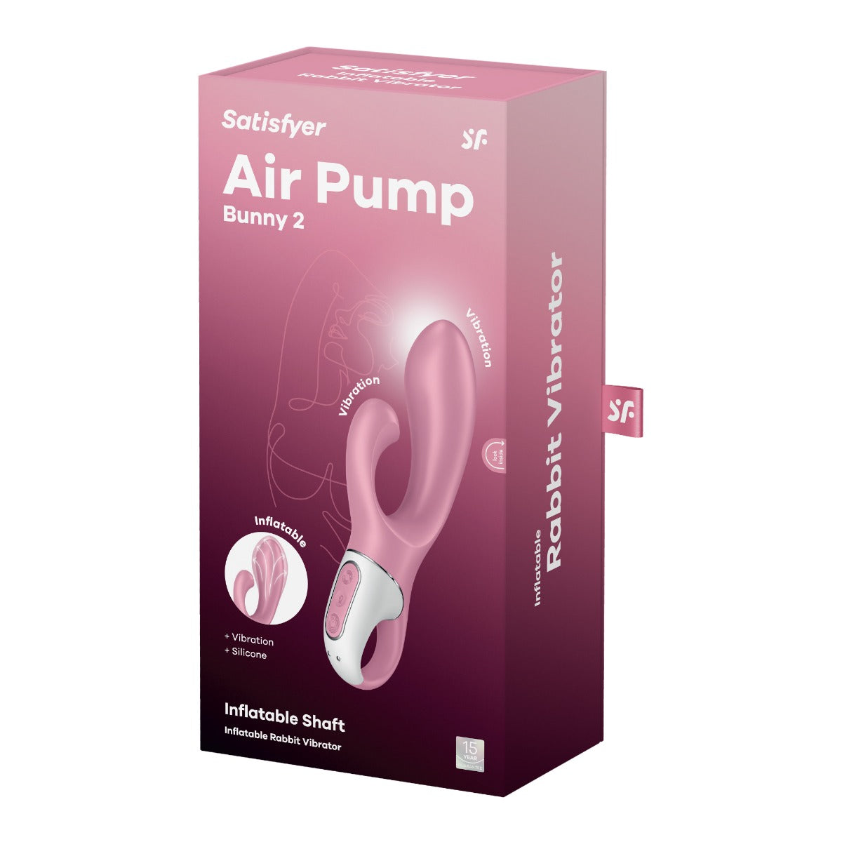 Satisfyer Air Pump Bunny 2 Pink Inflatable Vibrator 15mm > Vibrators > Ladies > Rabbit Multi