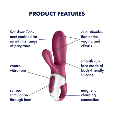Satisfyer Hot Bunny Connect Warming Rechargeable Silicone Vibrator with App Control > Vibrators > Ladies > Rabbit Multi