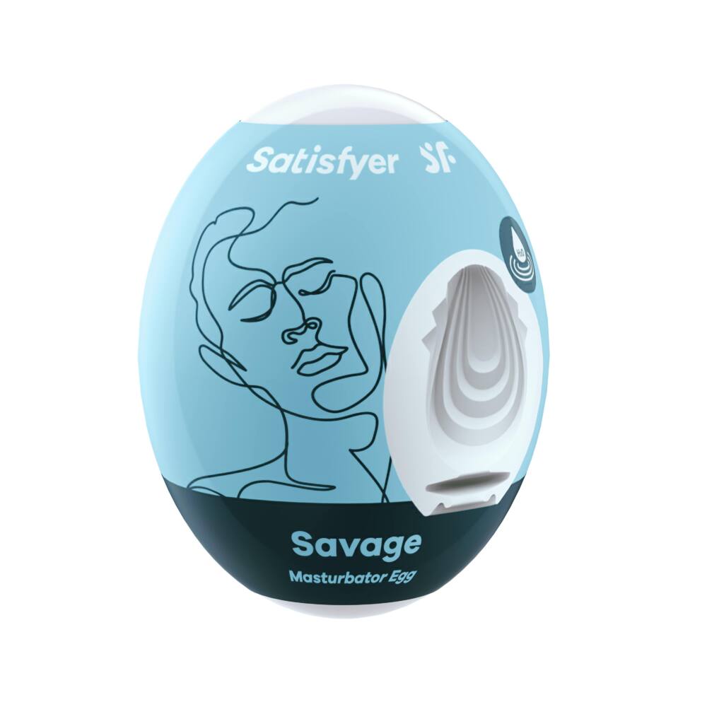 Satisfyer Masturbator Egg Savage – Hydro-Active Material Compact Male Masturbator Toy > Sex Toys For Men > Masturbators Cup
