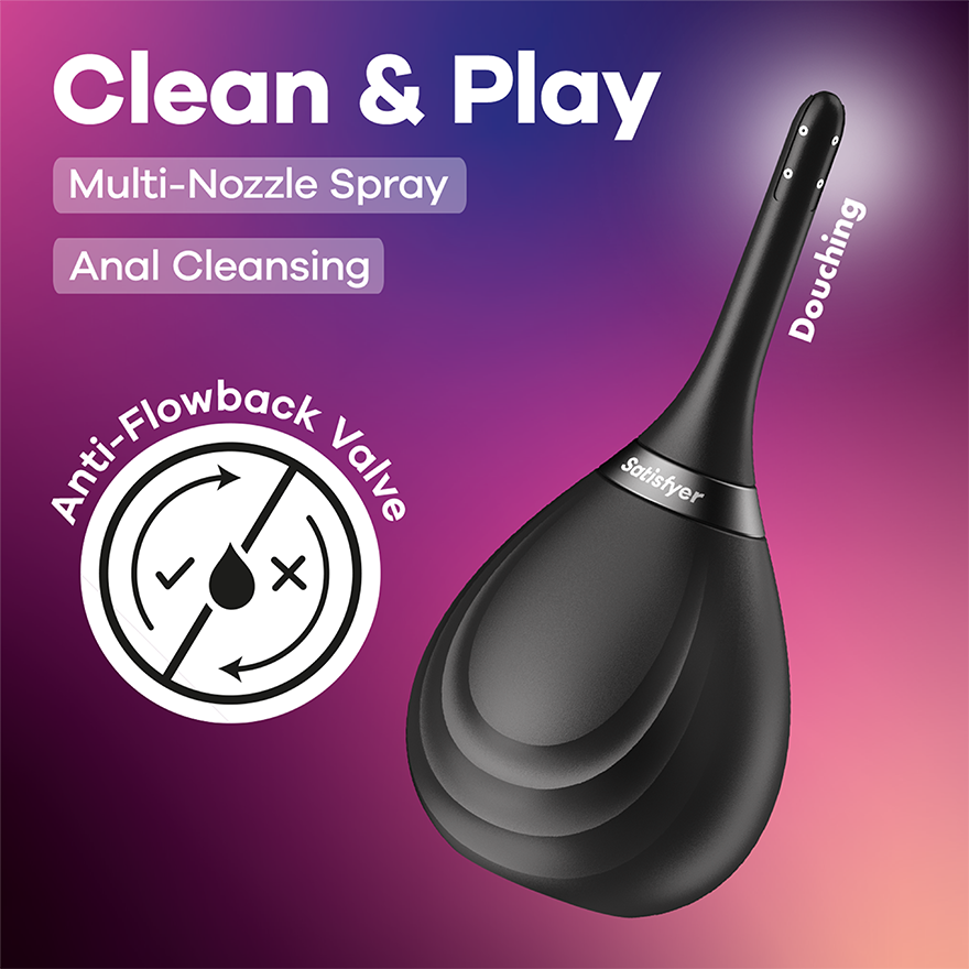 Satisfyer Clean & Play – 2 In 1 Anal Douche With Two Nozzles > Essentials > Douches
