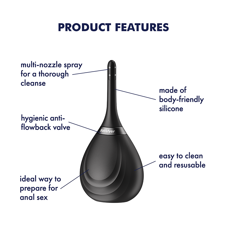 Satisfyer Clean & Play – 2 In 1 Anal Douche With Two Nozzles > Essentials > Douches