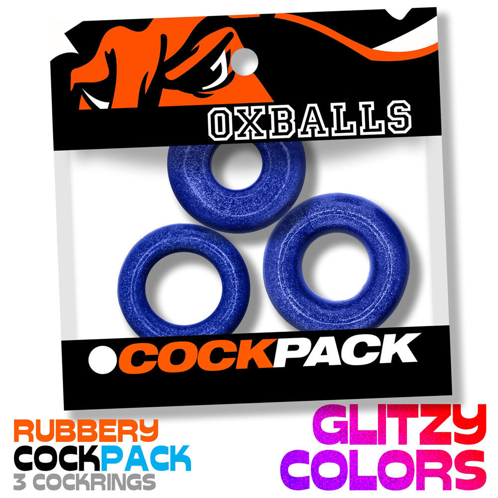 Cockpack Multi Design (Black Mica) – Multi-Size Multi-Shape Cockring Pack > Cock Ring > Sets