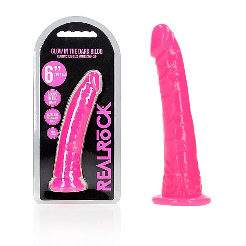REALROCK 15.5 cm Slim Glow in the Dark Neon - (6'') Dong DONGS