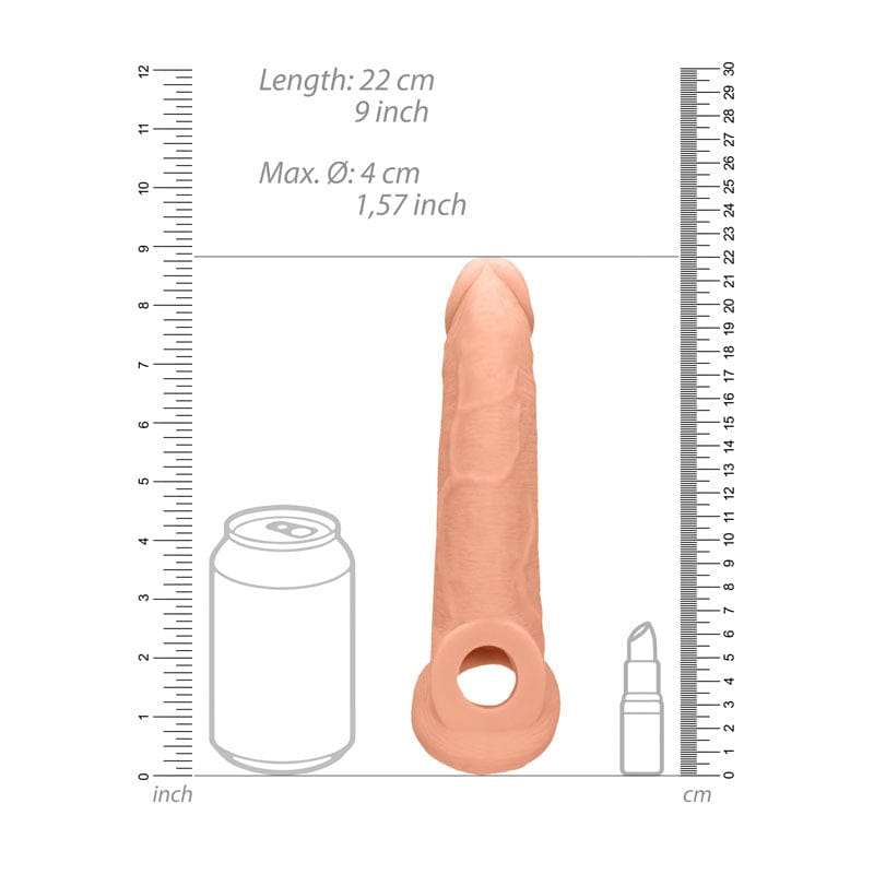 REALROCK Realistic Penis Extender with Rings 22.9 cm Sleeve Penis Sleeve > Sex Toys For Men > Penis Sleeves