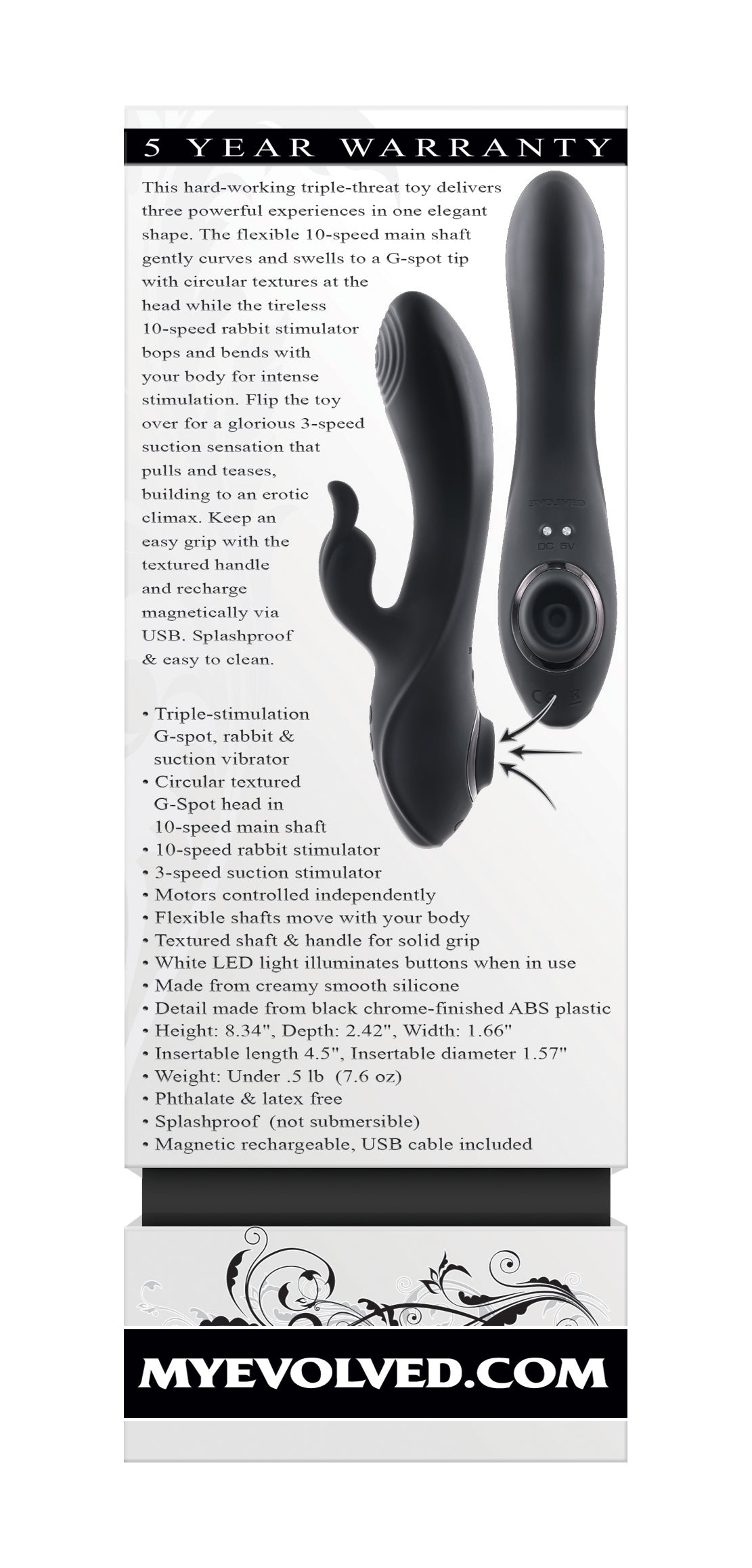 Evolved Rabbit Hole 21.2 Centimeter Rabbit Vibrator > Vibrators > Ladies > Rabbit