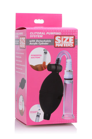 Clitoral Pumping System 12 Inches Length with 3 Inch Cylinder Clear Pumps Female