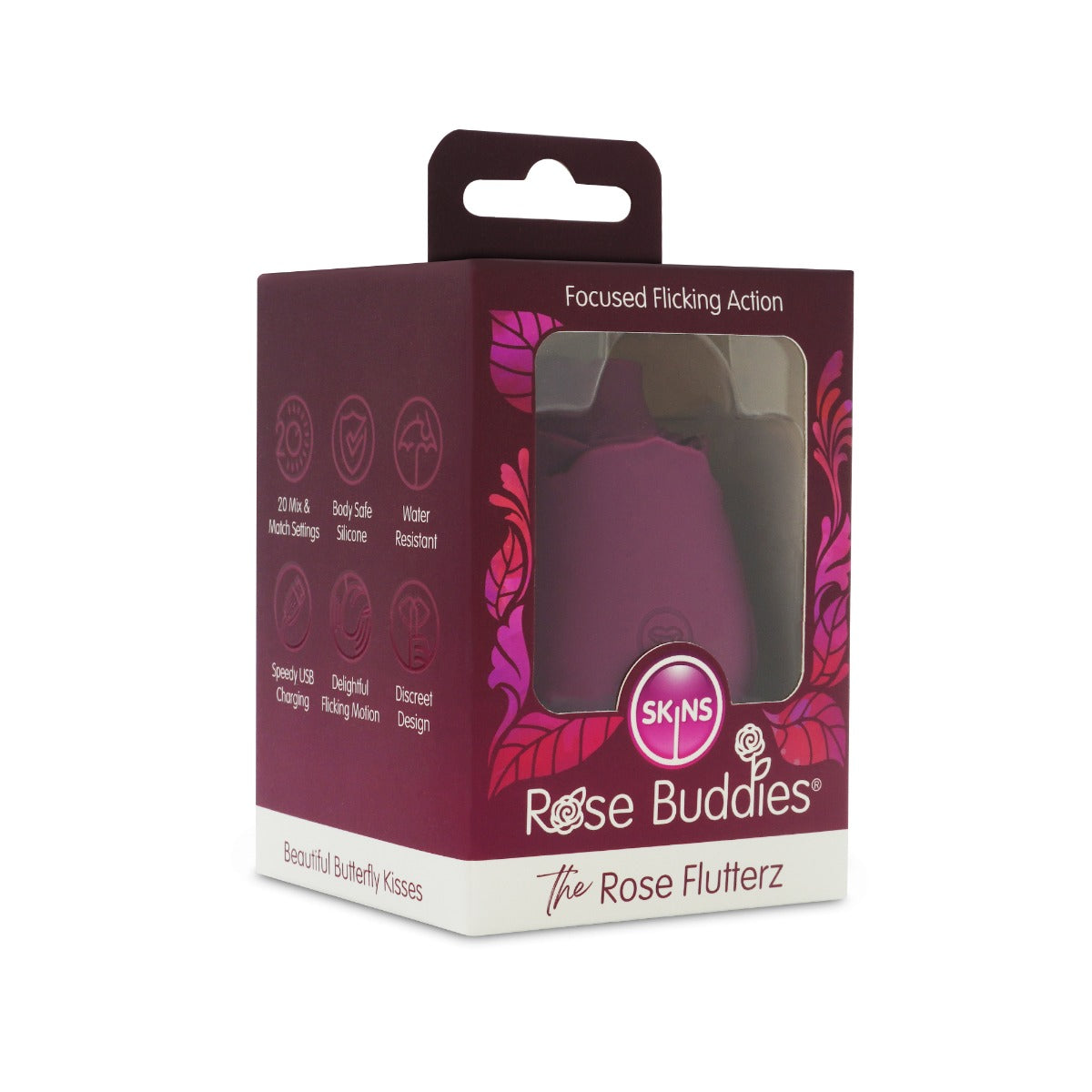 Skins Rose Buddies The Rose Flutters Rechargeable 130g Clitoral Vibrator > Sex Toys For Ladies > Rose Stimulators