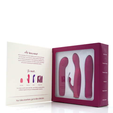 Skins Minis Massage A Trois Pleasure Set – 3 Interchangeable Covers Bullet Vibrator > Vibrators > Mini Vibrators