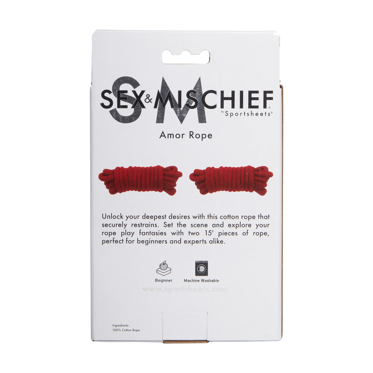 Sex & Mischief Amor Rope 9 Metres Cotton Soft Restraint Bondage Rope > Bondage Gear > Rope