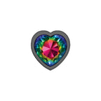Cheeky Charms Gunmetal Medium Butt Plug with Heart Rainbow Jewel > Anal Range > Jewel Butt Plugs