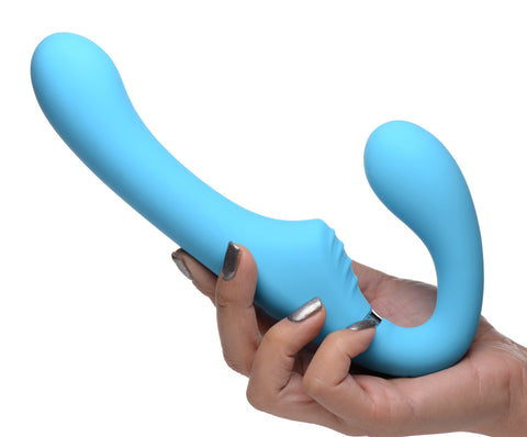 Mighty Rider 10X Strapless Strap-On Blue with Remote Control > Dildos > Strapless Strap Ons