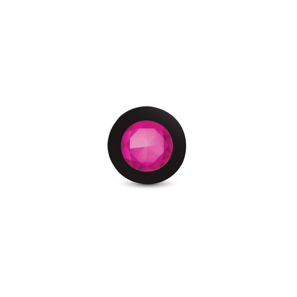 Gemma 3.16 Inch Pink Gem Black Silicone Plug – Medium Butt Plug > Anal Range > Jewel Butt Plugs