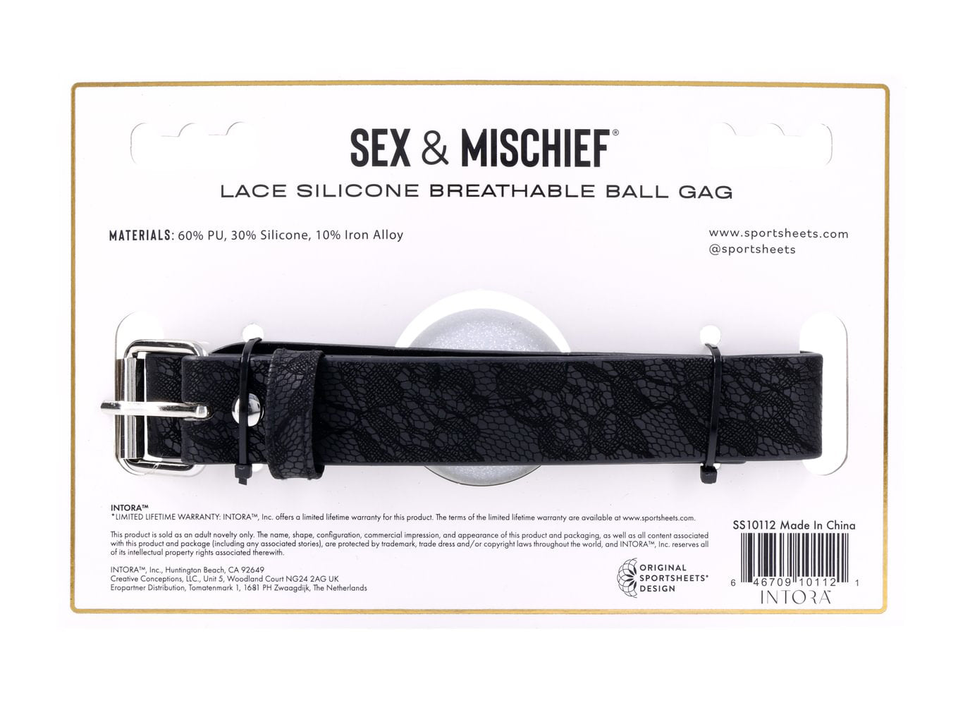 Lace Silicone Breathable Ball Gag for Comfortable Bondage Play Black Gags