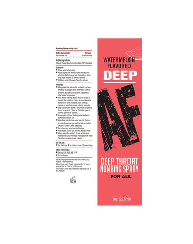 Deep AF - Watermelon Flavoured Deep Throat Spray - 29 ml Oral Gels & Sprays