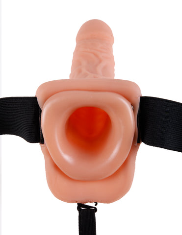 Fetish Fantasy Series 7 Inch Hollow Strap On With Balls Beige STRAP-ONS