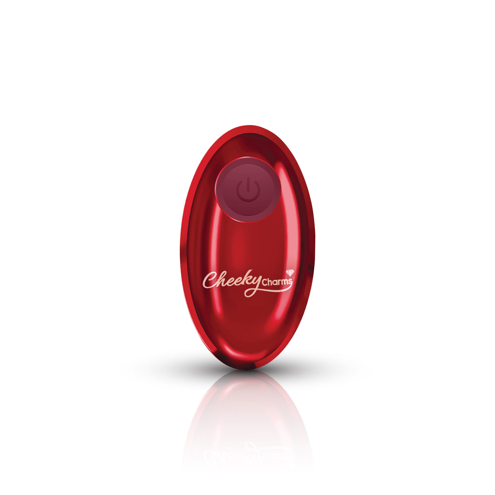 Cheeky Charms Red Vibrating Metal Butt Plug Small > Anal Range > Vibrating Butt Plugs