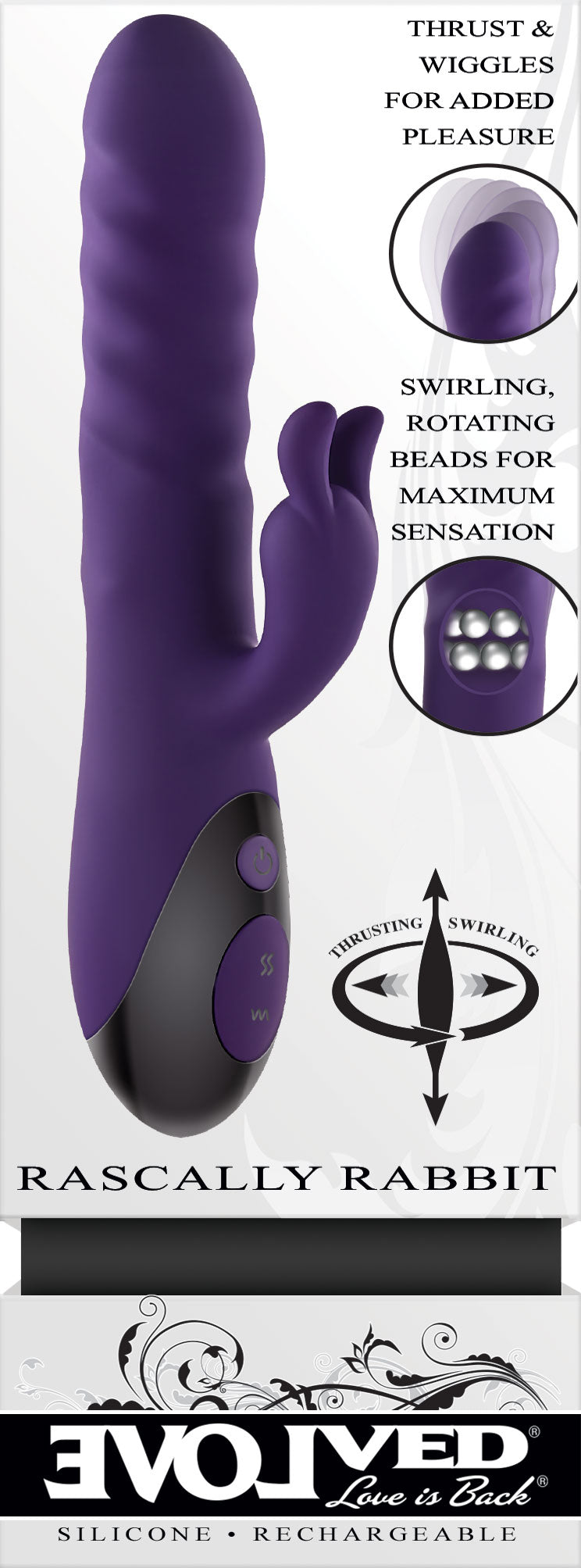 Evolved Rascal Rabbit 22.9cm Rabbit Vibrator > Vibrators > Ladies > Rabbit