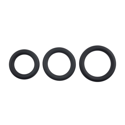 Selopa 3 Ring Circus 3-Piece Silicone Penis Ring Set Black COCK RING Set