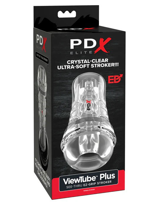 Pdx Elite Viewtube Plus (Clear) – See-Thru Stroker Clear > Sex Toys For Men > Masturbators > Manual Main image