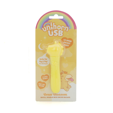 Unihorn USB Bullet (Bean Blossom Yellow) – Rechargeable 10-Speed Silicone Vibrator > Vibrators > Ladies > Clitoral Vibrators and Stimulators