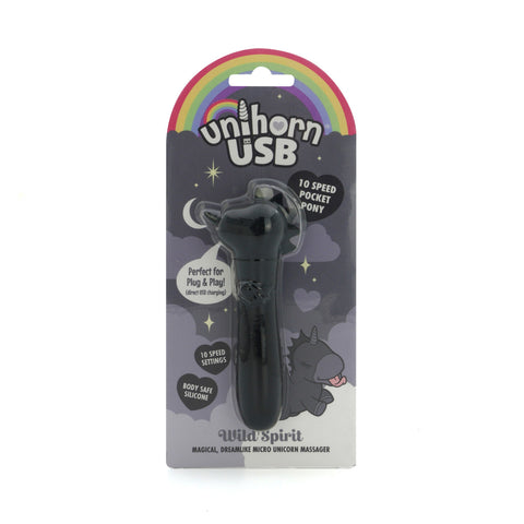 Unihorn Wild Spirit (Black) – Compact USB Silicone Vibrating Bullet with 10 Speeds > Vibrators > Ladies > Clitoral Vibrators and Stimulators
