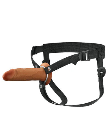 Fx Elite 6 Inch Silicone Hollow Strap On Tan Brown STRAP-ONS
