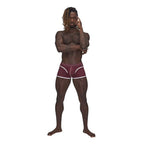 Male Power Sport Mesh Mini Shorts in Burgundy > Clothes > Mens Trunks