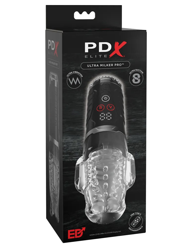PDX Elite Ultra Milker Pro – Powerful Sucking and Vibrating Male Masturbator Multi > Sex Toys For Men > Masturbators > Vibrating