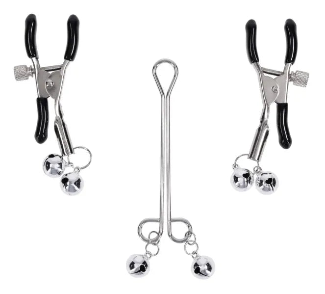 Shadow Bell Adjustable Nipple Clamps with Silver Bells – Nipple Jewelry > Sex Toys > Nipple Clamps