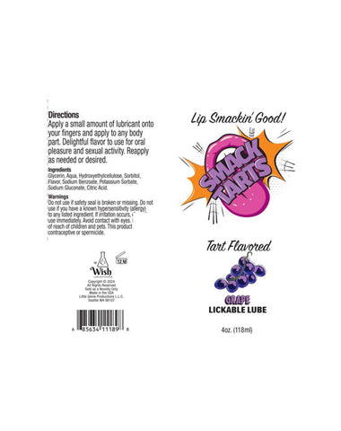 Smack Tarts Sour Grape Flavored Lubricant (120 ml) – Flavored Personal Lubricant Default Title Flavoured Lube