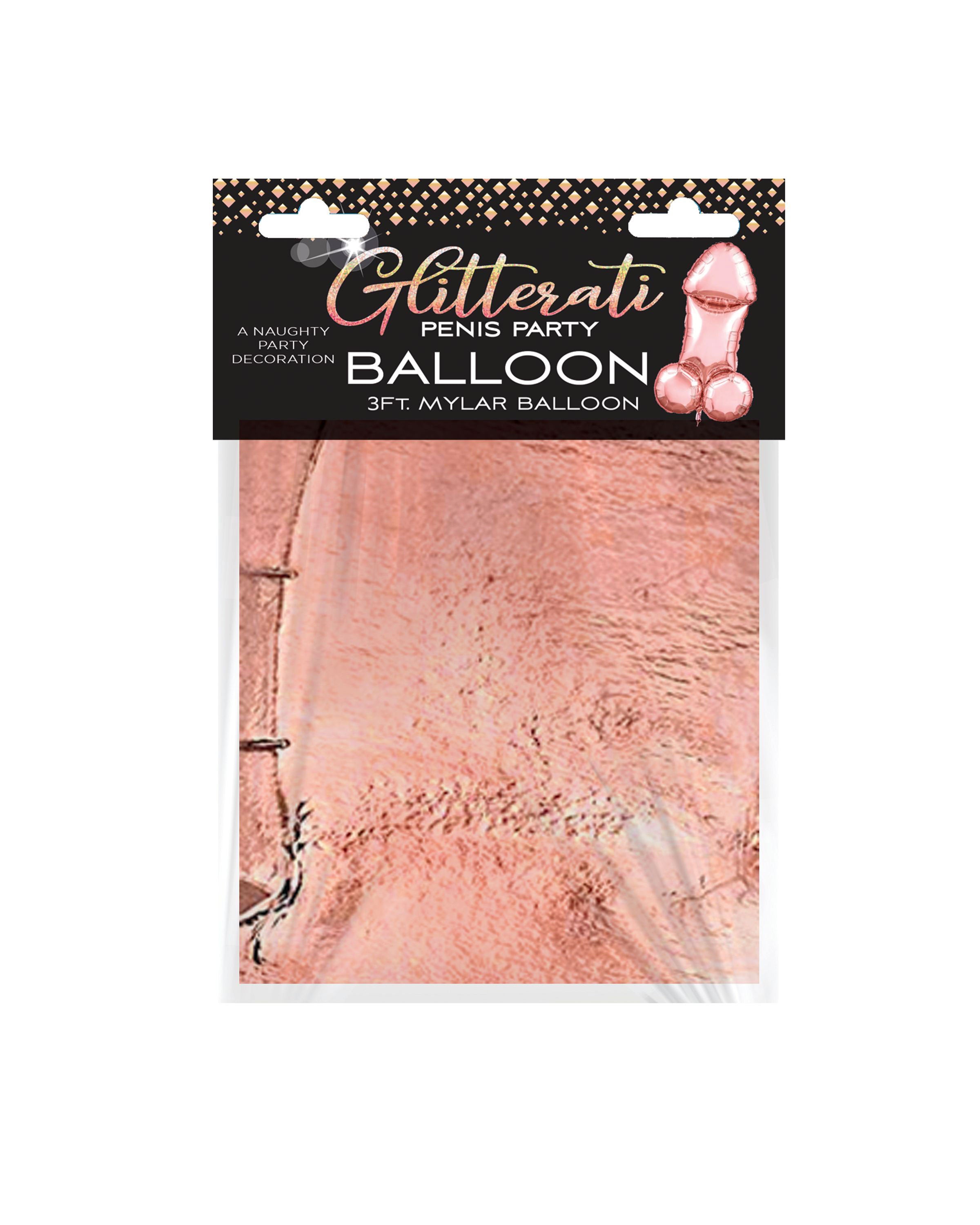 Glitterati Penis Party Balloon (90cm) – Novelty Balloon Rose Gold > Novelties > Bachelor & Bachelorette Items