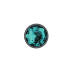 Cheeky Charms Gunmetal Round Butt Plug With Teal Jewel Small > Anal Range > Jewel Butt Plugs