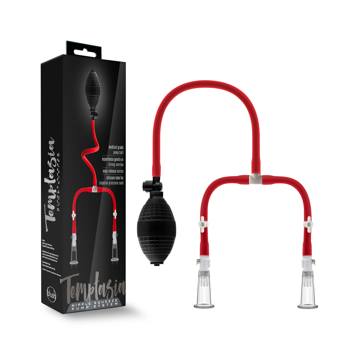 Temptasia Nipple Squeeze Pump System in Black > Sex Toys > Nipple Suckers