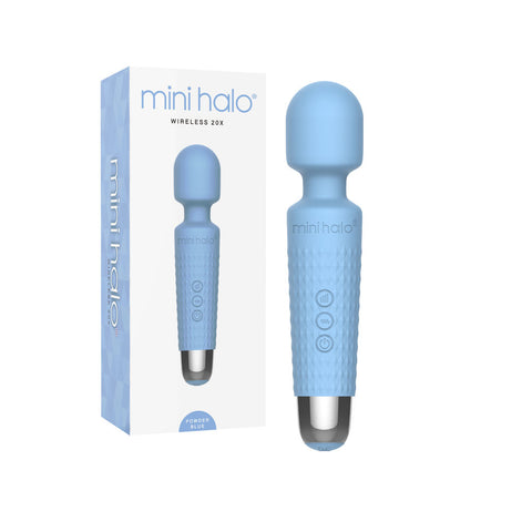 Shibari Mini Wand Halo (Powder Blue) – Powerful Wand Massager with 20 Vibration Patterns and Bendable Neck > Sex Toys > Mini Massagers