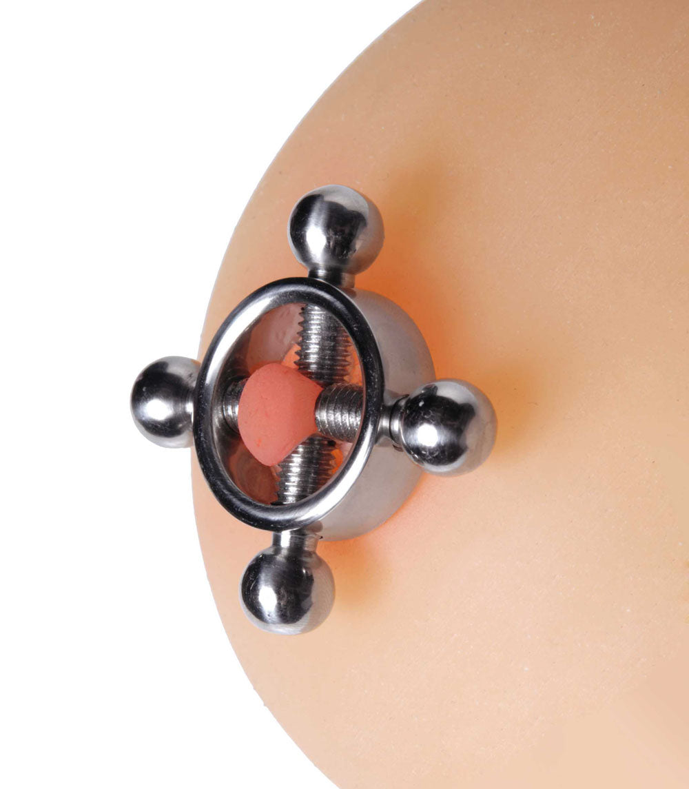 Rings of Fire Stainless Steel Nipple Press Set Silver > Sex Toys > Nipple Clamps