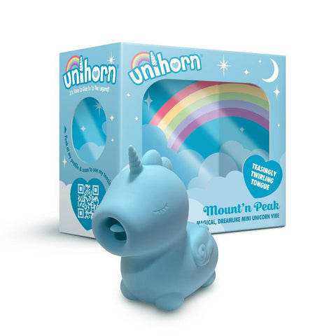 Unihorn Mountn Peak Twirling Tongue Unicorn Vibe Blue Suction Stimulator