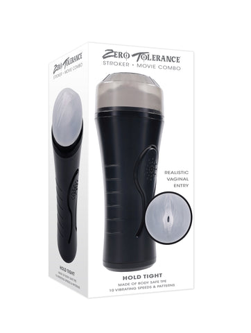 Zero Tolerance Hold Tight Vibrating Stroker for Ultimate Pleasure Black Strokers - Manual