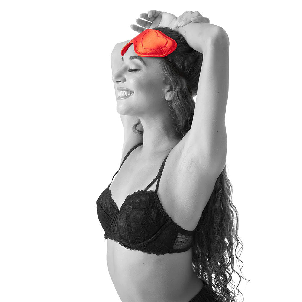 Sex & Mischief Amor Blindfold - Padded Satin Blindfold Red Blindfold