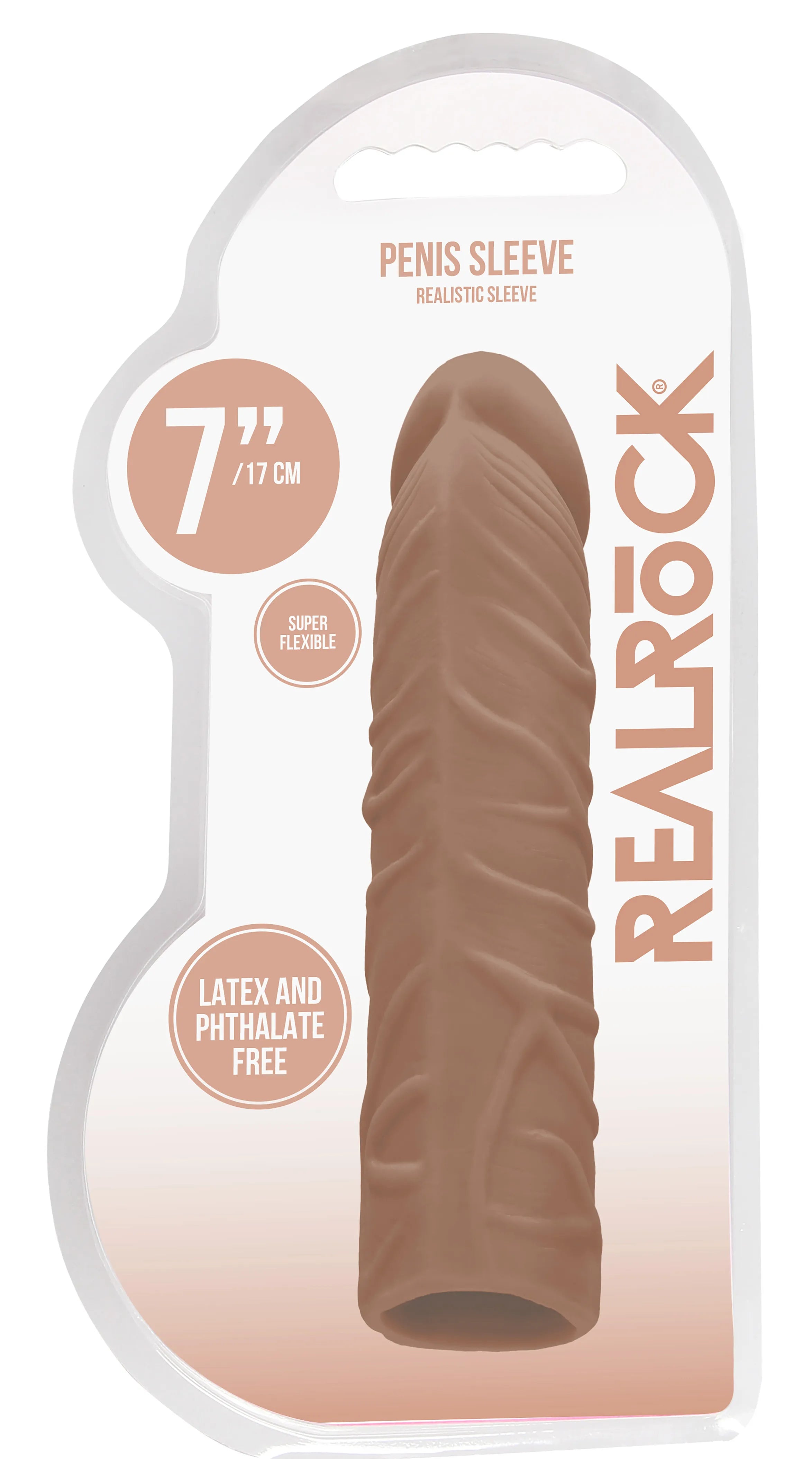 RealRock 7 Inch Penis Extender Sleeve – Body-Safe Penis Extension > Sex Toys For Men > Penis Sleeves