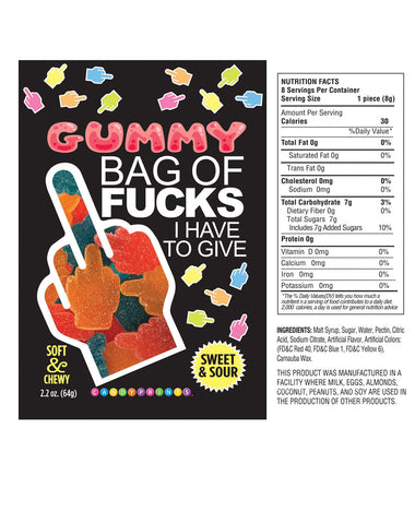 Bag of Fucks I Have to Give Sour Gummy Candy – 2.2oz Bag > Novelties > Candy & Edible Items