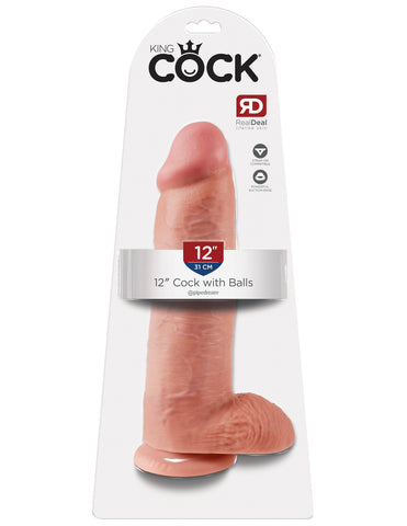 King Cock 12 Inch Dong With Balls – Realistic 30.5 cm Dildo Flesh > Dildos > Oversized Toys