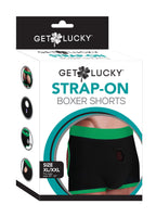 Strap-On Boxer Shorts (Black/Green) – Comfortable Strap-On Harness Underwear (SM-XXL)