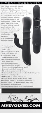 Evolved RINGMASTER 23.1cm Rabbit Vibe with 10 Speeds > Vibrators > Ladies > Rabbit
