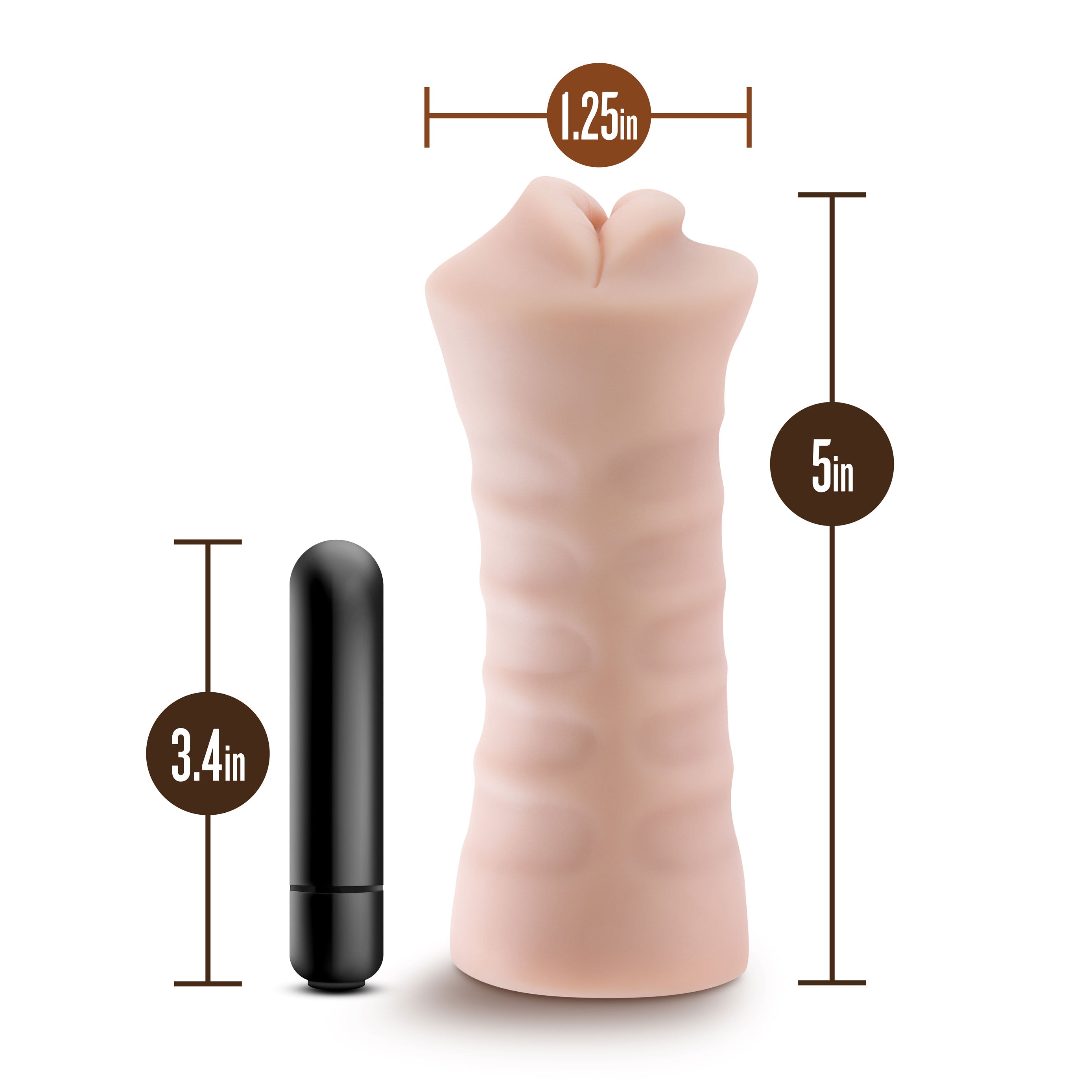 Nicole Vibrating Male Stroker in Beige Ultra-Soft Material > Sex Toys For Men > Masturbators > Vibrating