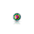 Cheeky Charms Silver Round Butt Plug with Rainbow Jewel Medium > Anal Range > Jewel Butt Plugs