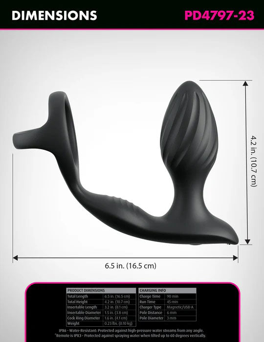 Anal Fantasy Elite Collection Ass-Gasm Gyro-Milk Pro (Black) – Prostate Massager > Anal Range > Prostate Plugs