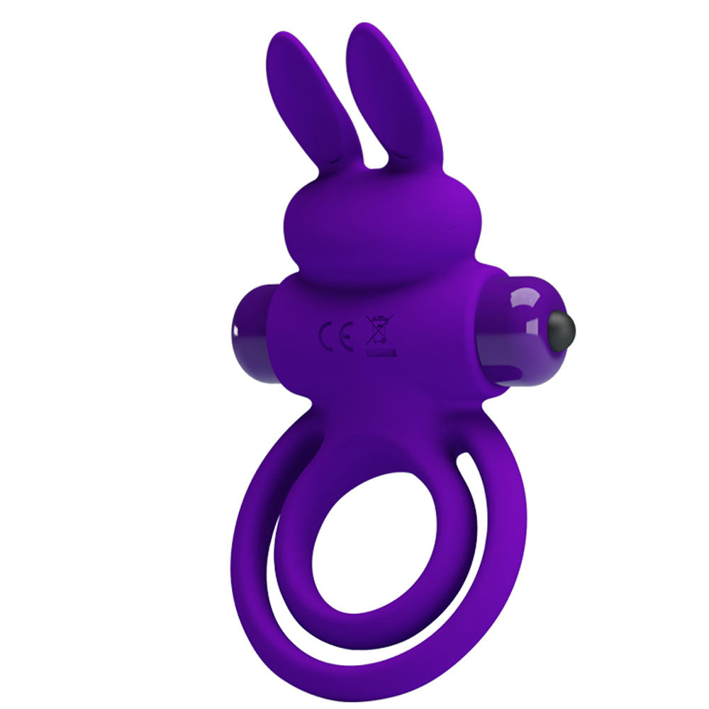 Vibrant 3.82 Inch Penis Ring III – Silicone Rabbit Cock Ring Vibrator Secondary image