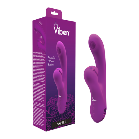 Viben Dazzle Rechargeable Thumping Rabbit in Berry VIBRATORS-RABBIT