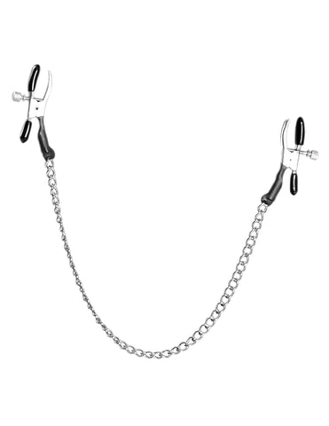 Fetish Fantasy Alligator Nipple Clamps with Metal Chain - Adjustable Size Nipple Clips